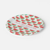 Personalisiertes Watermelon Muster Sommerplatte Pa Pappteller (Schrägansicht)