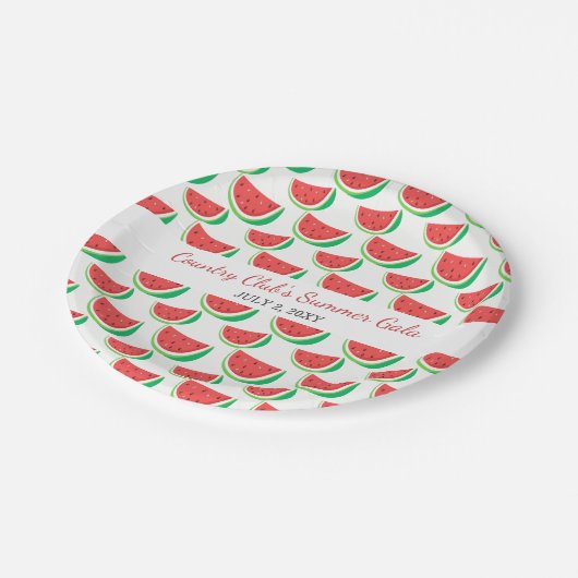 Personalisiertes Watermelon Muster Sommerplatte Pa Pappteller (Schrägansicht)