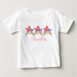 Personalisiertes Watermelon patriotisches Kleinkin Baby T-shirt