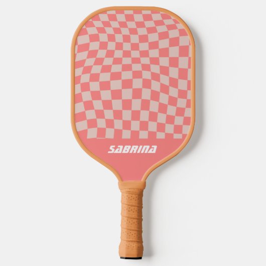 Personalisiertes Wavy Schachbrett | Cora Picklebal Pickleball Schläger (Rückseite)