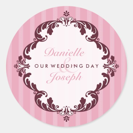 PERSONALISIERTES WEDD SIEGEL: blüh deluxe 2 Runder Aufkleber (Vorderseite)