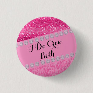 Personalisiertes Wedding Bridemaid tue ich Button