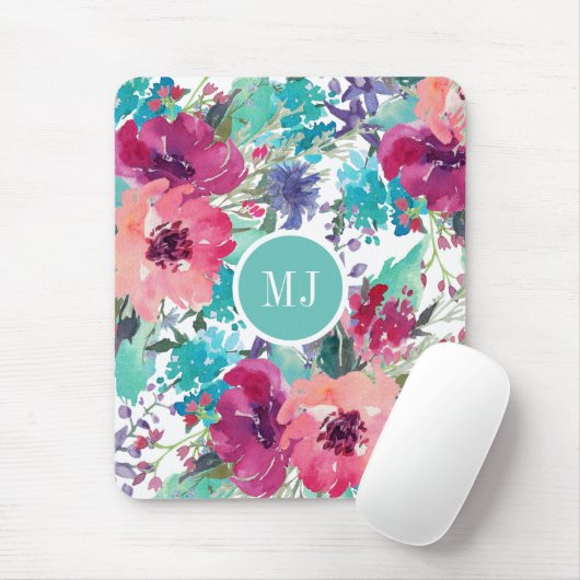 Personalisiertes Weibchenfarbenes Blumenmuster Mousepad (Mit Mouse)