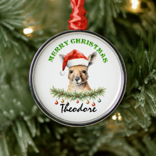 Personalisiertes Weihnachten Aussie-Tiere Känguru Ornament Aus Metall