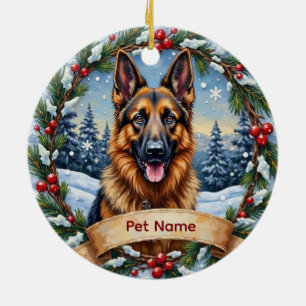 Personalisiertes Weihnachten des Belgischen Schäfe Keramik Ornament