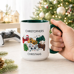 Personalisiertes Weihnachten für Gamer Tasse