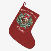 Personalisiertes Weihnachten für Haustiere mit Kra Großer Weihnachtsstrumpf (Vorderansicht (hängend))