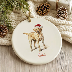 Personalisiertes Weihnachten für Yellow Lab Hunde Keramik Ornament