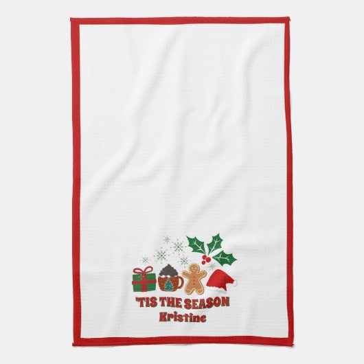 Personalisiertes Weihnachten Geschirrtuch (Vertikal)