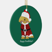 Personalisiertes Weihnachten Goldendoodle Weihnach Keramikornament (Rechts)