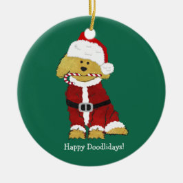 Personalisiertes Weihnachten Goldendoodle Weihnach Keramikornament