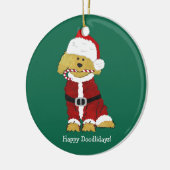 Personalisiertes Weihnachten Goldendoodle Weihnach Keramikornament (Links)