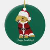 Personalisiertes Weihnachten Goldendoodle Weihnach Keramikornament (Hinten)