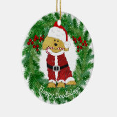 Personalisiertes Weihnachten Goldendoodle Weihnach Keramikornament (Rechts)