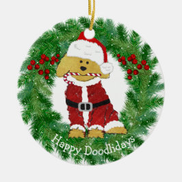Personalisiertes Weihnachten Goldendoodle Weihnach Keramikornament