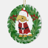 Personalisiertes Weihnachten Goldendoodle Weihnach Keramikornament (Links)