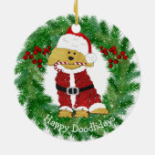 Personalisiertes Weihnachten Goldendoodle Weihnach Keramikornament (Hinten)