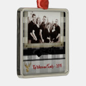 Personalisiertes Weihnachten Kariertes Hirsche FOT Ornament Aus Metall (Rechts)