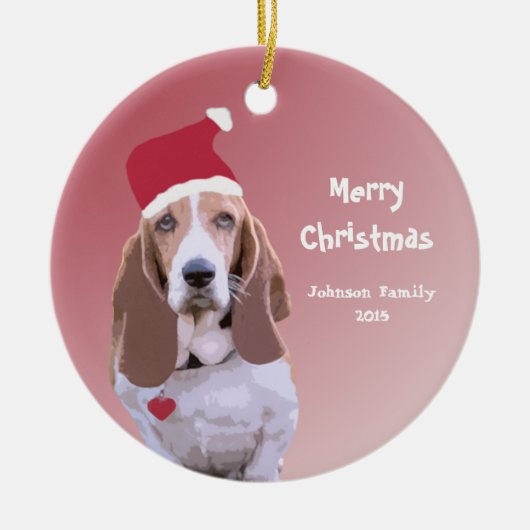 Personalisiertes Weihnachten Keramikornament (Vorne)