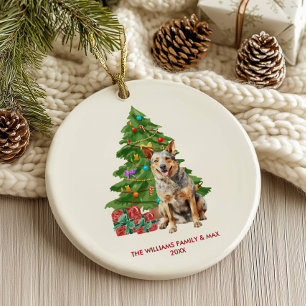 Personalisiertes Weihnachten mit Blue Heeler Hund Keramik Ornament