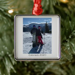 Personalisiertes Weihnachten mit eigenem Foto Ornament Aus Metall