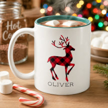 Personalisiertes Weihnachten mit Rentier Rotem Buf