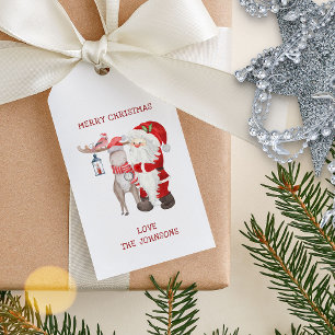 Personalisiertes Weihnachten mit Santa, Rentieren  Geschenkanhänger