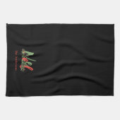 Personalisiertes Weihnachten Rot & Grün Geschirrtuch (Horizontal)