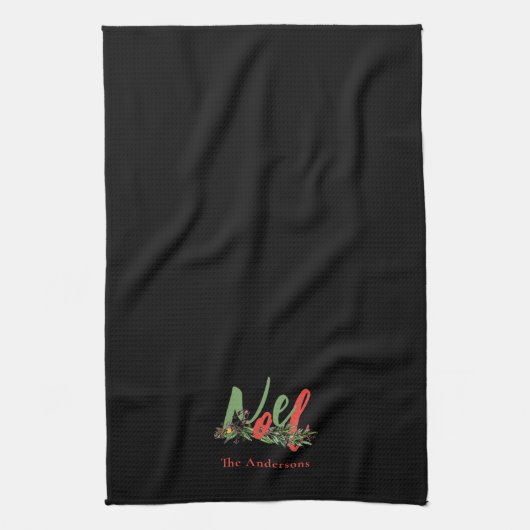 Personalisiertes Weihnachten Rot & Grün Geschirrtuch (Vertikal)