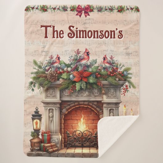 Personalisiertes Weihnachten Sherpadecke (Vorderseite)