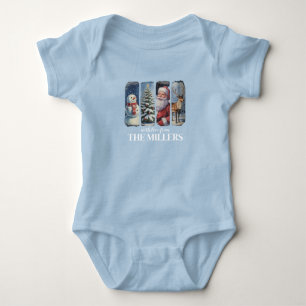 Personalisiertes Weihnachten Vintage Weihnachtsman Baby Strampler