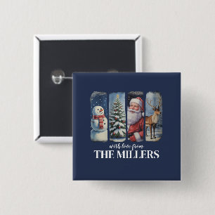 Personalisiertes Weihnachten Vintage Weihnachtsman Button
