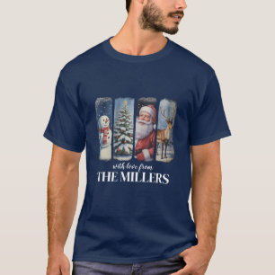 Personalisiertes Weihnachten Vintage Weihnachtsman T-Shirt