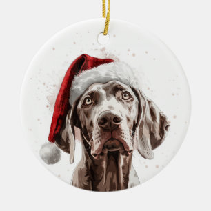 Personalisiertes Weihnachten Weimaraner Hund Keramik Ornament