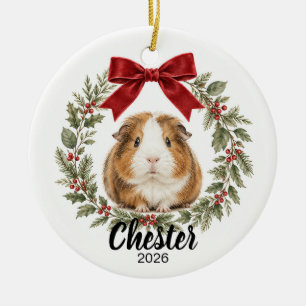 Personalisiertes Weihnachts-Andenken für Meerschwe Keramik Ornament
