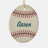 Personalisiertes Weihnachts-Baseball-Sportzentrum Keramikornament (Rechts)