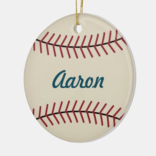 Personalisiertes Weihnachts-Baseball-Sportzentrum Keramikornament (Links)