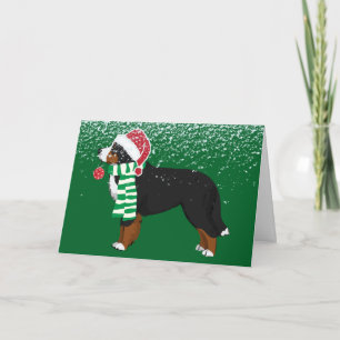 Personalisiertes Weihnachts-Bernersennenhund Feiertagskarte