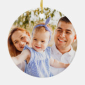 Personalisiertes Weihnachts-Foto Keramik Ornament (Hinten)
