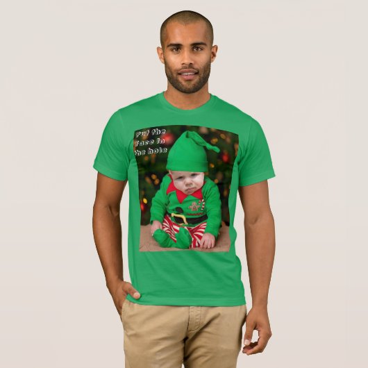 Personalisiertes Weihnachts-Foto mit ausgeschnitt  T-Shirt (Vorne ganz)