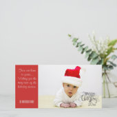 Personalisiertes Weihnachts-Foto mit Jahr Feiertagskarte (Stehend Vorderseite)
