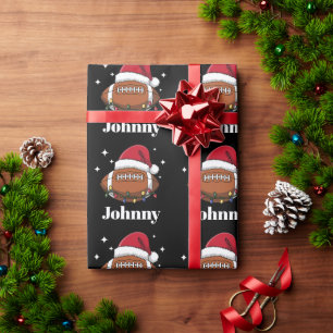 Personalisiertes Weihnachts-Fußball-Winter-Sportte Geschenkpapier
