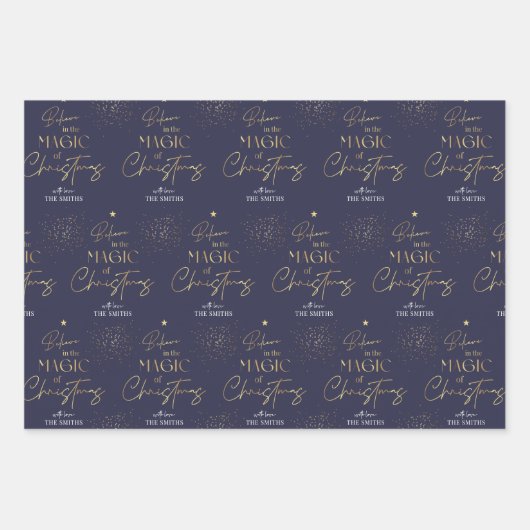 Personalisiertes Weihnachts-Gold-Script Red Green Geschenkpapier Set (Vorderseite 3)