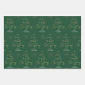Personalisiertes Weihnachts-Gold-Script Red Green Geschenkpapier Set (Vorderseite 2)