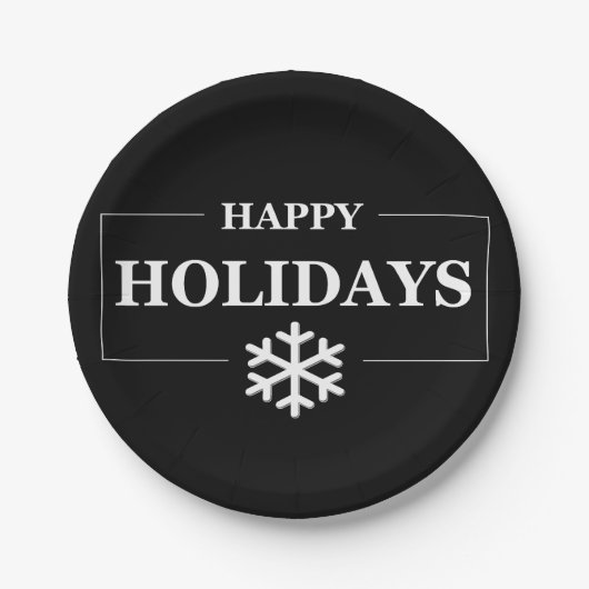 Personalisiertes Weihnachts-Happy Holiday Custom G Pappteller (Vorderseite)