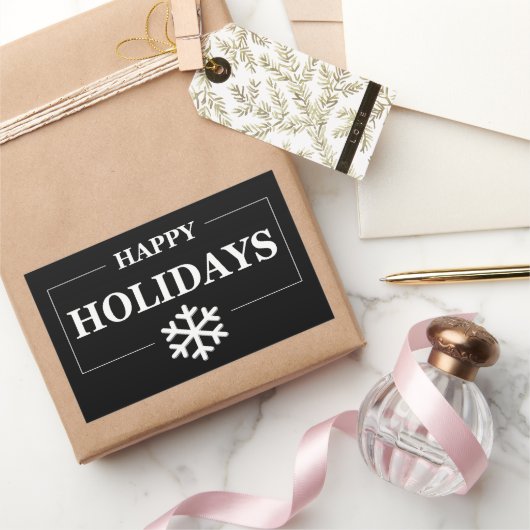 Personalisiertes Weihnachts-Happy Holiday Custom G Rechteckiger Aufkleber (Schenken)