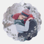 Personalisiertes Weihnachts-Husband-Ehefrau Wreath Ornament Karte (Rückseite)