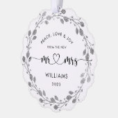Personalisiertes Weihnachts-Husband-Ehefrau Wreath Ornament Karte (Links)