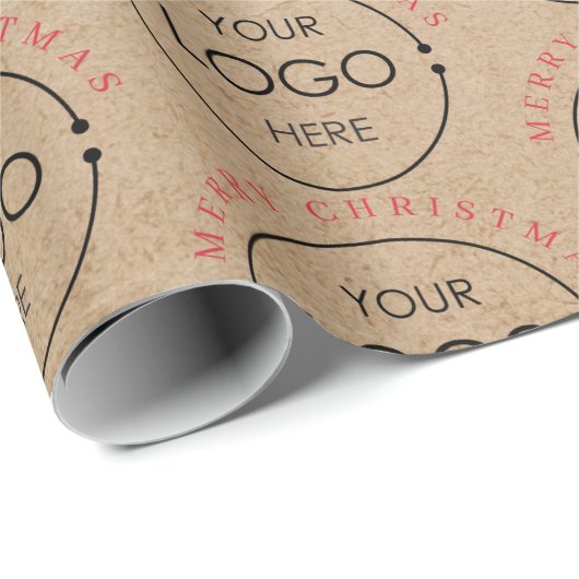 Personalisiertes Weihnachts-Kraft-Logo Geschenkpapier (Rolleneckpunkt)