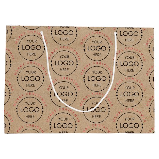 Personalisiertes Weihnachts-Kraft-Logo Große Geschenktüte (Rückseite)
